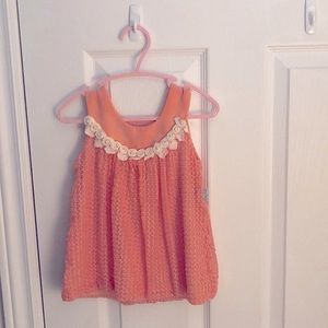Coral color girls dress. For ages 6-12 months